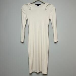 NWT French Connection Sale Safi Ribbed Jersey Midi Dress Size M Bodycon
